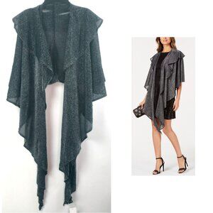 Cejon Black Double Draped Metallic Sparkle Evening Wrap R 68